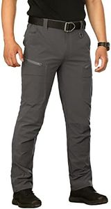 NAVEKULL Men's Lightweight Tactical Hiking Pants Quick Dry Stretch Multi-Pockets Outdoor Work Cargo Pants, Grey, 38W x 34L