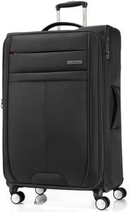 Samsonite Polyester 8 Spinner Wheels Trolley Bag Suitcase for Travel | Synch 79 Cms Softsided Large Check-in Luggage Trolley Bag with Expandable Zip, Black