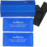 LotFancy Reusable Gel Ice Pack Wrap, 2 Gel Packs with Cover, Hot Cold Therapy for Sport Injuries, First Aid, Neck Knee Head Ankle Wrist Elbow Foot Calves Pain Relief