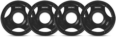 Cortex Tri-Grip Olympic Plates 4-Pieces, 50 mm, 1.25 Kg, Black