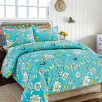 Tache Home Fashion Tache Butterfly Wonderland 3 Piece Floral Colorful Bedding Duvet Set, King