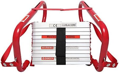 LUISLADDERS Fire Escape Ladder 2 Story with Anti-Skid Rungs Portable Emergency Escape Ladder, Easy to Deploy Store 15- Feet