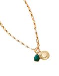 Accessorize London Women's Reconnected T Bar & Coin Chain Necklace (One Size, Green, MN-28202230001)