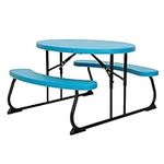 LIFETIME 60229 34 in x 25 in (86 x 63 cm) Children's Oval Picnic Table (glacier blue)