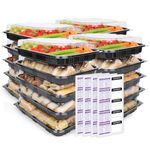 Food Sandwich Platter Trays with Lids - Multi Pack Takeaway Plastic Catering Containers Serving for Party Buffet - Perfect for Sushi, Cake, Sweets, cheese, pizza, Movie Meal Prep 33.5 x 24 x 7cm (20)