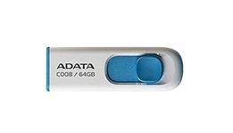 ADATA 64GB C008 64GB USB 2.0 Blue,White USB flash drive - USB flash drives (USB 2.0, USB 2.0, Type-A, Blue, White, Windows 98/2000/XP/Vista/7 Mac OS 9.0 + Linux Kernal 2.4 +)