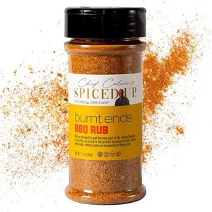 Spiced Up Burnt Ends BBQ Rub – Bold, Smoky Dry Rub for Beef, Chicken, Pork & Seafood – Sweet & Savory Brisket-Inspired Seasoning with Honey, Mustard & Hickory Smoke – Gluten-Free, Non-GMO – 5.1 oz