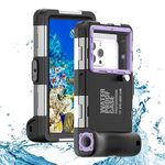 ShellBox Case Diving Case 2nd Gen for iPhone/Samsung Galaxy Series, Universal Phones[4.9-6.9 Inch],Snorkeling[15m/50ft] Full Body Protector(Black-Purple)