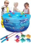 SplashEZ Toddler Water Table, Inflatable Kids Water Table for Outside, Outdoor Summer Baby Activity Playset with Fishing Game Pole & Toys for Toddlers, Splash Pond