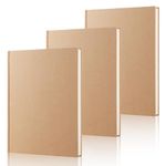 zmybcpack 3 Pack 7.6" x 10" Large Kraft Hardcover Notebook B5, Unlined Hardcover Sketchbook Journal, Blank Writing Notebooks Journal for College, School, Office (160 Pages/80 Sheets)