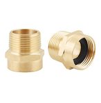 Inwindrain 2 Pack 3/4" G (BSP) Female Thread to US 3/4" NPT Male Thread Pipe Fitting,Brass Pipe Fitting Adapter,G to NPT Adapter 3/4"