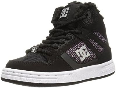 DC Girls' Rebound Wnt Sneaker, Black/White/Pink, 10.5 M US Little Kid