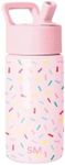 Simple Modern Kids Water Bottle with Straw Lid | 14oz Insulated Stainless Steel Kids Tumbler & Spill Proof Toddler Cup for School, Girls, Boys | Summit | Confetti