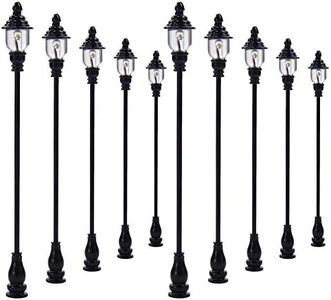 Evemodel LQS21 10PCS Model Railroad Train Lamp Posts Led 6.6cm or 2.6inch Street Light Lamps OO / HO Scale