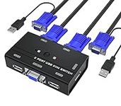 Yinker VGA KVM Switch, 2 Port USB V
