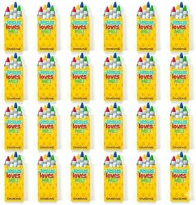 Fun Express Jesus Loves Me Religious Crayons - 24 packs with 4 crayons each - Church, Sunday School, and Giveaways