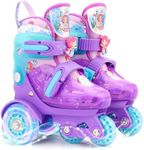 Toddler Roller Skates for Girls Boys 4 Size Adjustable Light-Up Flash Wheels Enhanced Balance Design Suitable for Indoor/Outdoor Use Ideal for Little Kids Beginners Mermaid