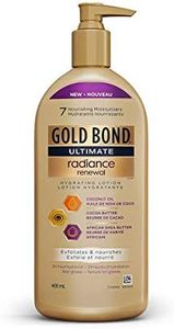 Gold Bond Radiance Renewal Hydrating Body Lotion, 400ml Pump Bottle, Hydrating, Moisturizing and Exfoliating Lotion With Coconut Oil, Cocoa Butter and African Shea Butter