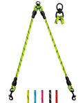 DDSCOLOUR Double Dog Leash Coupler, No Tangle 360° Swivel Reflective Double Lead Dual Two Dog Lead Splitter, fo Fits Small Medium Large Dogs,30 inch（Diameter:0.8-1.2cm),Green