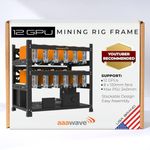 AAAwave The Sluice V2 12GPU Stackable Open Frame Mining Rig Frame Chassis for Crypto Currency (Black)