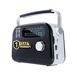 CASTOR iBELL FM820BT Portable FM Radio with Bluetooth Speaker, Rechargeable Battery, USB SD MP3 Player & Dynamic Speaker 3 Band, Black