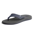 Reef Men's Sandals Phantom II | Athletic Flip Flops for Men with Contoured Footbed | Waterproof | Grey/Navy | Size 12