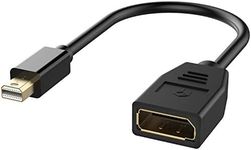 Rankie Mini DisplayPort to DisplayPort Adapter (Mini DP to DP), 4K Resolution Converter (Black)