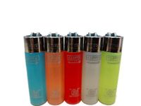 KOFY Clipper Refillable Transparent Medium Cigarette Lighters - 5 pcs