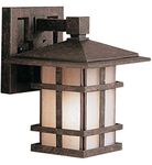 Kichler Lighting 9128AGZ Cross Creek 1 Light 8.25-Inch Outdoor Wall Lantern, Aged Bronze with Textured Linen Seedy Glass