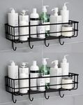 WOWBOX Bathroom Shelves Shower Caddies Adhesive Hanging Shower Shelf - Bathroom Organizers and Storage, No Drilling Stainless Shower Shelves for Home Decor, Bathroom Accessories [ Rectangle - 2 pcs ]