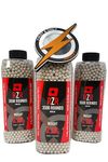 3 x bottle Nuprol RZR .28 airsoft gun 6mm BBs and F&O patch deal. For use in BB guns pistols, rifles, snipers and shotguns. A true quality made BB that fits all 6mm magazines.