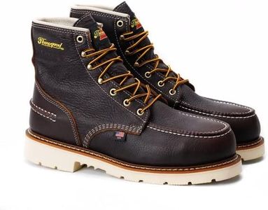 Thorogood 1957 Series 6” Waterproof Steel Toe Work Boots for Men - Full-Grain Leather with Moc Toe, Comfort Insole, and Slip-Resistant Heel Outsole; EH Rated, Briar Pitstop, 10.5 Wide