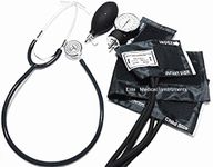 EMI #311 Black Pediatric Aneroid Sphymonamoneter Set Child and Infant Cuff Plus Basic Dual Head Stethoscope
