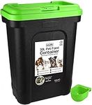 ASAB Pet Food Storage Box Large 30L/15kg Plastic Food Storage Container With Integrated Food Scoop and Flip Top Locking System Birds Pet Dog Cat Animal Dry Feed Seed Storage Bin Box (Green - Large)