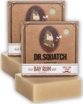 Dr. Squatch Bay Rum Soap 2-Pack Bundle – Bar Soap for Men with Natural Scent, Bay Rum, Kaolin Clay, Shea Butter – Handmade with Organic Oils in USA