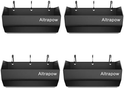 Altrapow 4.5 Quart Hanging Goat Feeder [Material of Metal] with Clips and Nylon Tie Wraps, Fence Feeder [Sturdy and Durable] for Goat, Pig and Dog, Black, 4 Pack