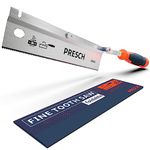 Presch Fine Tooth Saw 250mm - Cranked Dovetail Saw with Reversible Handle - Handsaw for Wood, Plastic, Craft and Carpenters - Flush Cut Saw