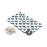 CSFMC Teflon Furniture Sliders Pads(24 Pack 7/8 inch(22mm) Base),Table/Chair/Cabinet/Sofa Small Size PTFE Glides,Stainless Steel Screw on Protect The Floor,Heavy Duty Sliding Block for Furniture