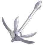 SeaSense Folding Grappling Anchor - Ideal for Fishing Vessels, Dinghies, Kayaks, Canoes & More, Great for Strong Currents & Sandy, Muddy or Weedy Bottoms - Galvanized Iron, 1.5 lbs, For Boats 5’ - 10’