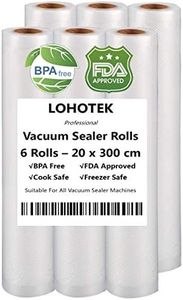 LOHOTEK Rollos para Envasadora Sellador de Vacío 6 Packs 20cmx300cm Bolsas Profesional para la Conservación de Alimentos Protector la Comida para Cocina