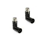 LyxPro XLR Angle Adapter Dual Male and Female can be positioned to 4 Different Angles Right Left and 90 Degree Great for Mixers That Interfere with Other Applications - 2 Pack