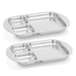 Kiddobloom Children Stainless Steel Divided Plates (2pc) - Education