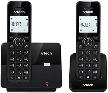 VTech CS2001 Cordless Phone with 2 Handsets, ECO+ Mode, Landline Telephone, Black, Call Block, Hands-Free Function, Large Buttons, Two Line Display