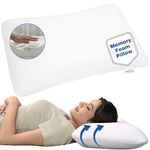 WELLGIVER ComfortCloud Orthopedic Memory Foam Pillows | Cervical Pillow for Neck and Shoulder Pain with Removable Zipper Cover | Orthopedic Pillow |21x14x4.5 Inch