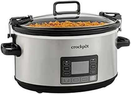 Crock-Pot 7-Quart Slow Cooker, Portable Programmable with Timer, Locking Lid, Stainless Steel; an Essential Kitchen Appliance, Perfect for Families and Gatherings