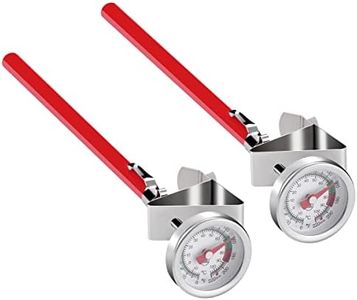 Efengcook 2 Pack Instant Read Pocket Milk Frothing Thermometer with1 inch Dial 5 inch Probe Clip,Best Instant Read Food for The Coffee Drinks,Chocolate Milk Foam (Color Dial)