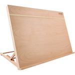 Mont Marte A3 Drawing Board with Elastic Band, Beech Wood. Tilting Design with Elastic Band for Securing Work.