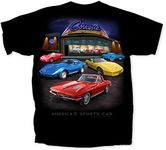 Joe Blow Tees Chevy Corvette Showroom Short Sleeve T-Shirt-Black-XL