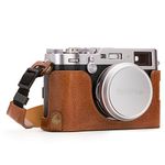 MegaGear MG1282 Ever Ready Genuine Leather Half Case and Strap with Battery Access for Fujifilm X100F Camera - Brown