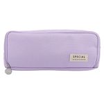 Purple Pencil Case, Pencil Case for Adult, Cute Pen Case with Double Zippers Closure Stationery Supplies Pen Pencil Pouch with Compartments for Middle High School Student Boy Girl Teen Adult (Purple)